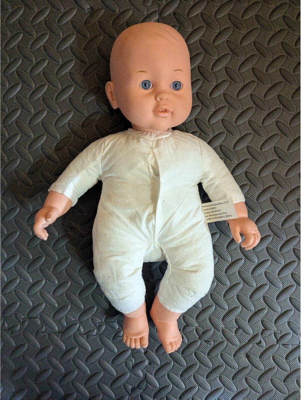 Wholesale Merchandisers LLC 18in Baby Doll Soft Body Battery-Operated Blue Eyes